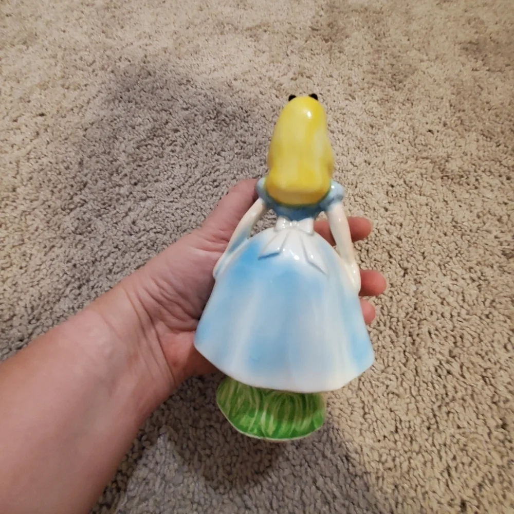 Vintage Alice Ceramic Figurine with Blue Dress and Yellow Hair